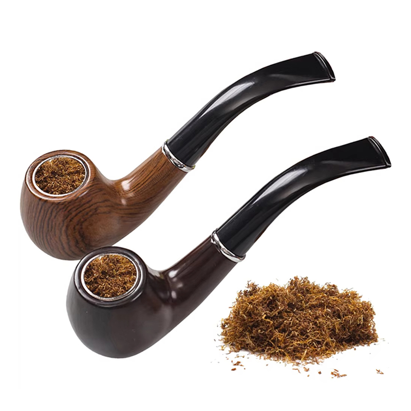 Men Accessories Gadgets - Retro Resin Ebony Smoking Pipe Curved