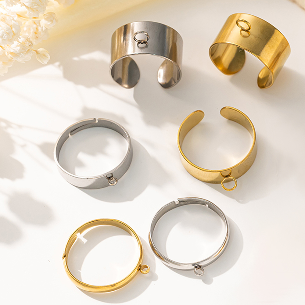 Young Men'S Accessories - 5pcs/Lot Stainless Steel Gold Color Open