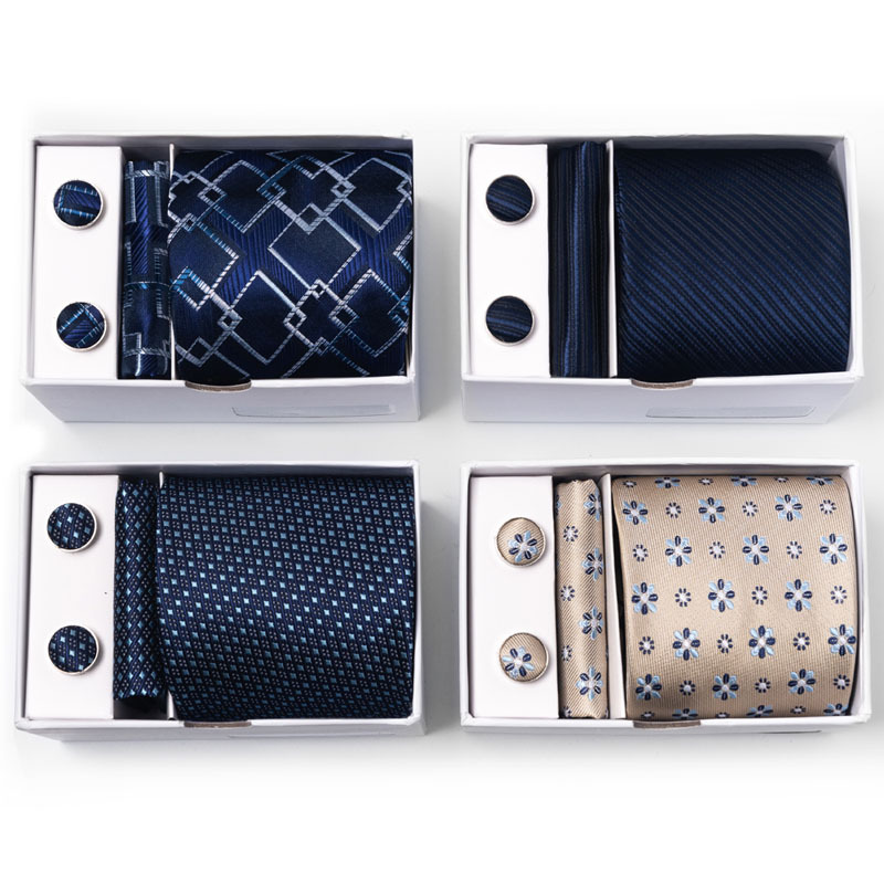New Men's Flower Polka Dot Mul - Neck Tie Set Box recension och pris