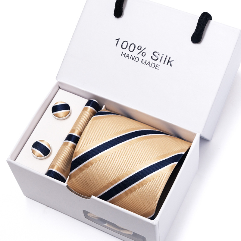 New Men's Flower Polka Dot Mul - Neck Tie Set Box recension och pris