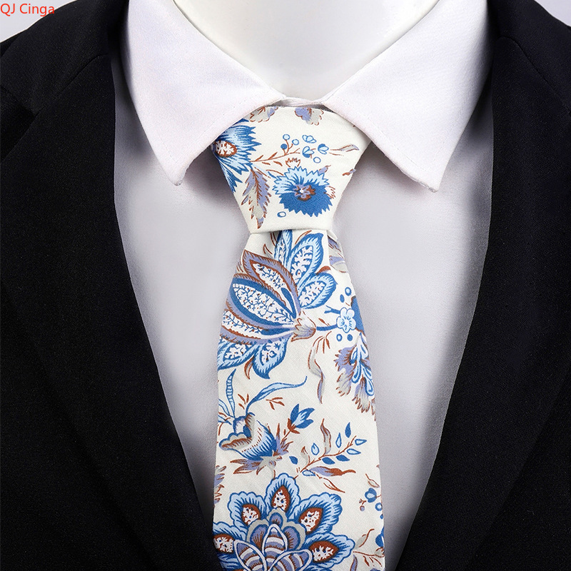Elegant Blue & Beige Floral Pa - Men'S Accessories Essentials recension och pris