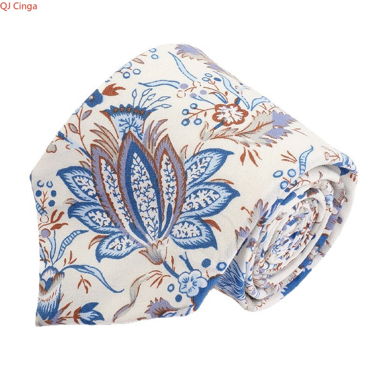 Elegant Blue & Beige Floral Pa - Men'S Accessories Essentials recension och pris