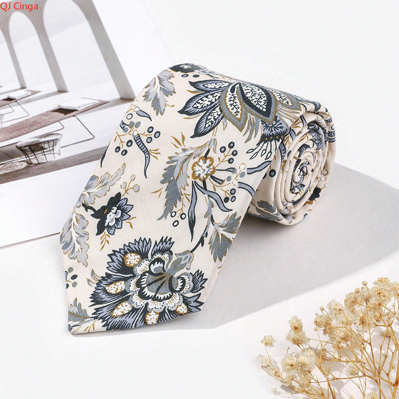 Elegant Blue & Beige Floral Pa - Men'S Accessories Essentials recension och pris
