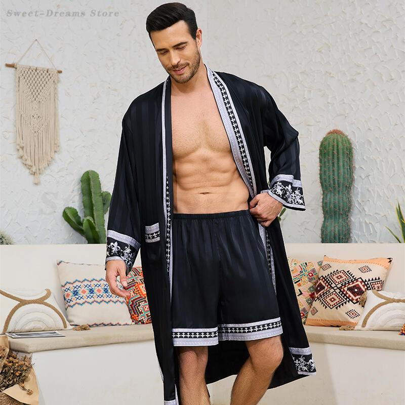Men's Long Robe Pajamas Set Ba - Men'S Kimono Accessories recension och pris