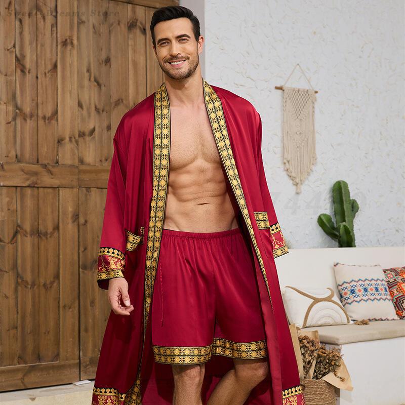 Men's Long Robe Pajamas Set Ba - Men'S Kimono Accessories recension och pris