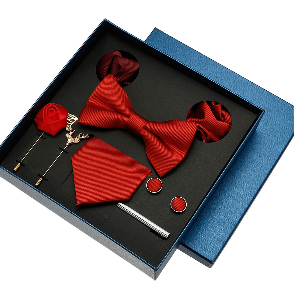 Plain Tie Set For Men Solid Co - Neck Tie Set Box recension och pris